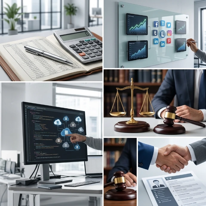 AI Generated Collage de Servicios Empresariales